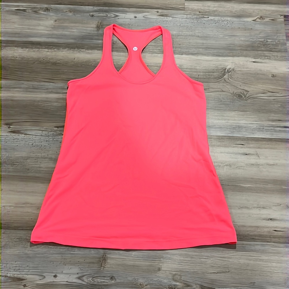 Lululemon Neon coral stretchy tank